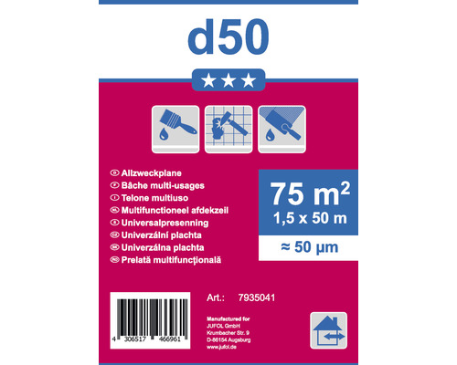 Universeel afdekzeil D50 transparant 1,5 x 50 m