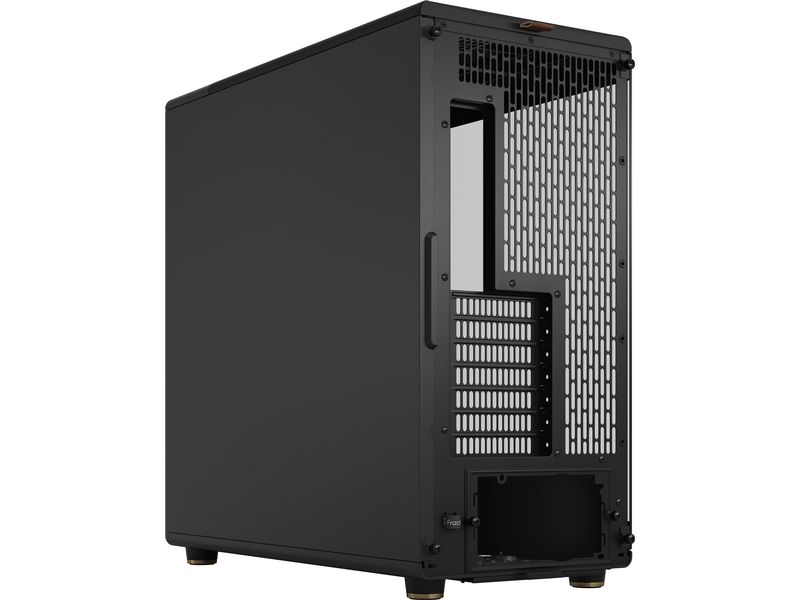 Fractal Design PC-Gehäuse North XL TG Schwarz Elegantes Gehäuse mit Seitenfenster und offener Front aus echtem Walnussholz