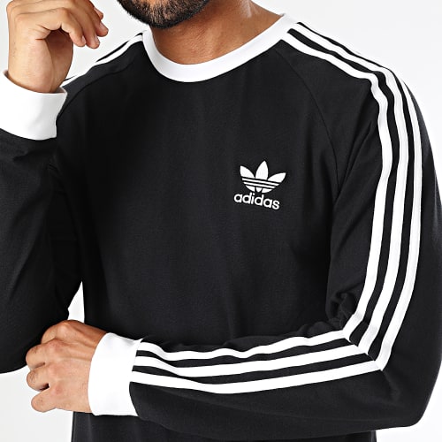 Tee Shirt Manches Longues 3 Stripes IA4877 Noir