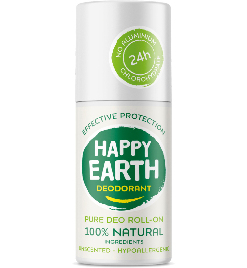 Happy Earth Pure deodorant roll-on unscented (75 ml)