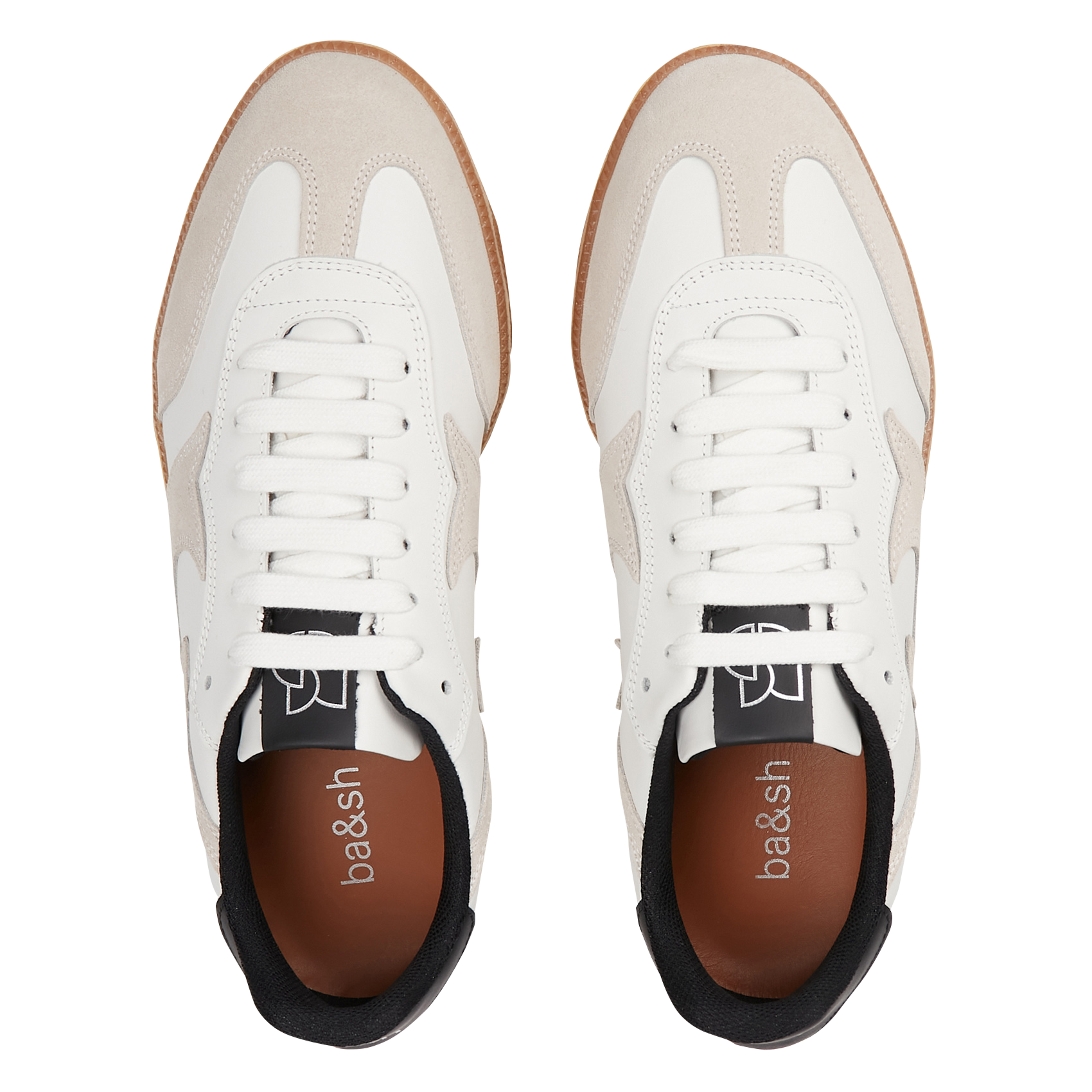 CREW - Baskets basses en cuir bi-matière | Blanc