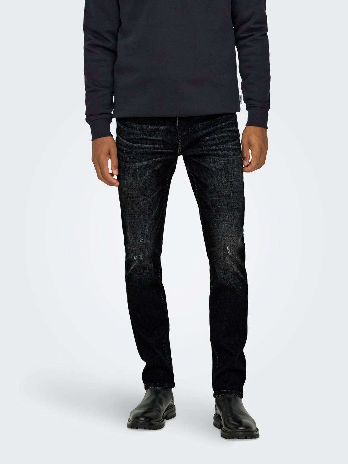 ONSLOOM Niedrige Taille Slim Fit Jeans Washed Black