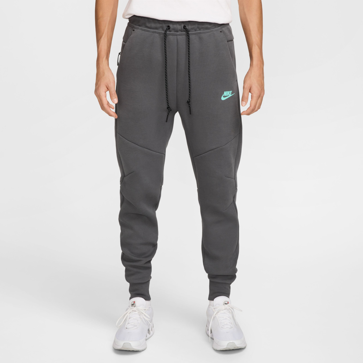 Nike Tech Fleece Sportswear Trainingspak Donkergrijs Wit Turquoise