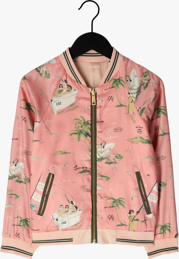 SCOTCH & SODA roze scotch & soda jack reversible printed bomber jacket