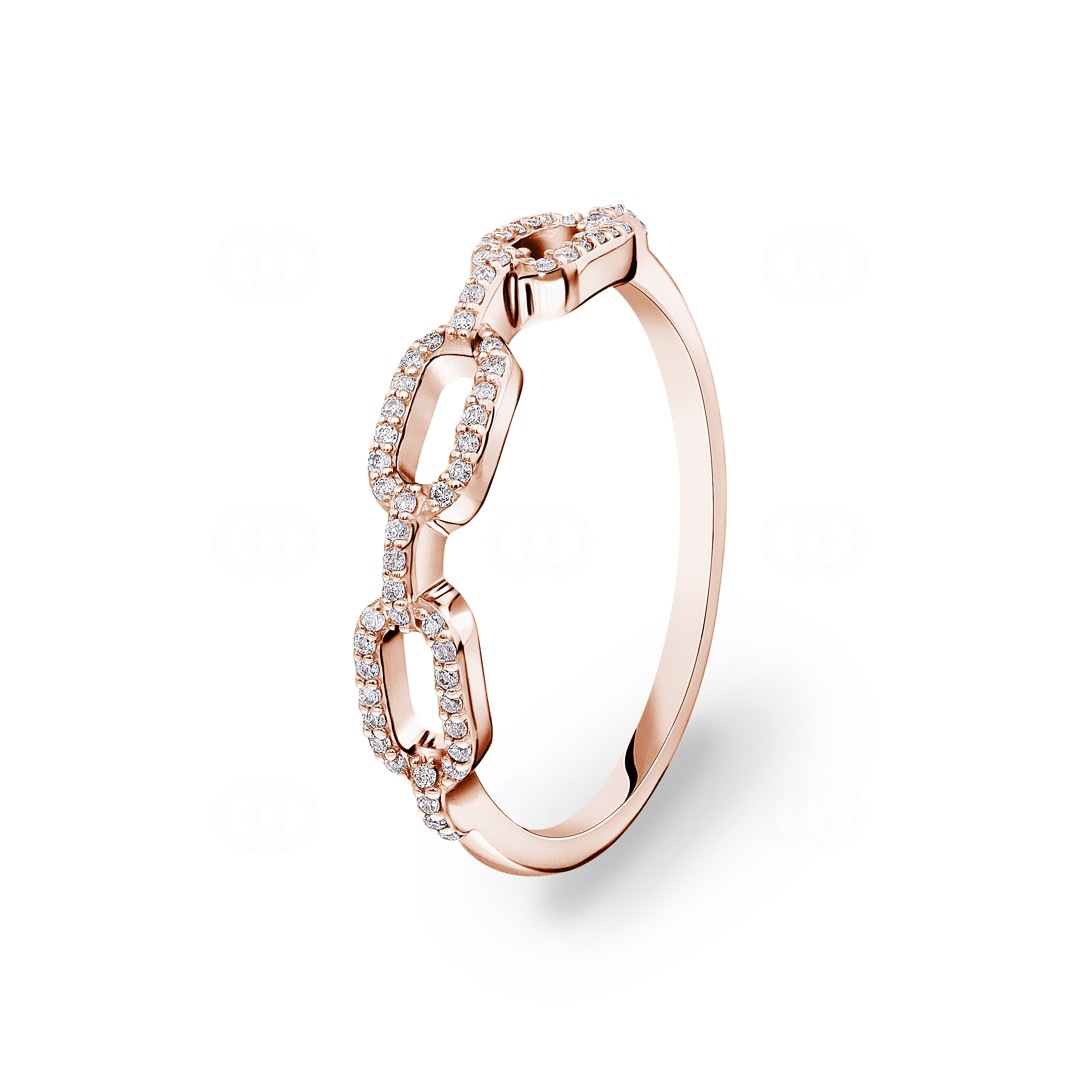 0.13 Karat Diamantring 750/18 K Roségold
