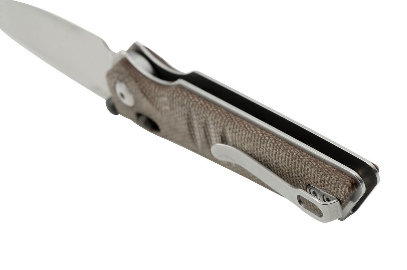 Real Steel Sacra, 7711N Natural Micarta, Stonewashed K110 zakmes
