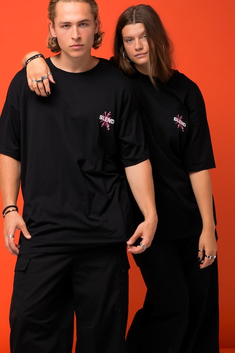 T-Shirt, oversized, Rückenprint, Rundhals, Halbarm, Unisex