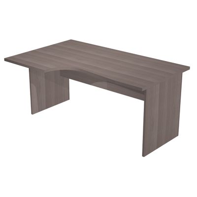 Bureau compact Trend - retour à gauche avec pieds panneaux - L160 - plateau imitation frêne toscan