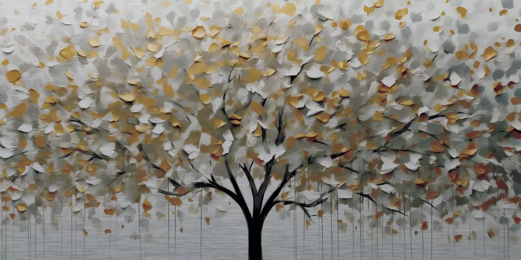 Wandbild 50 x 100 cm Silver Tree I