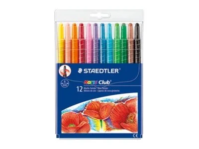 Voksfarver Staedtler Noris Twister i plastrør - med 12 stk. ass. farver