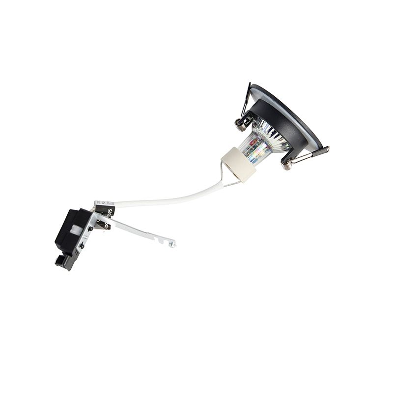 Moderne inbouwspot zwart rond IP44 - Xena