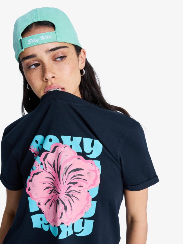 Oceanregular Poster T-Shirt à manches courtes Noir Femme