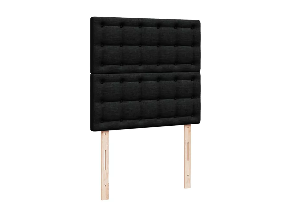 Sommier à lattes de lit avec matelas Noir 90x190 cm Tissu