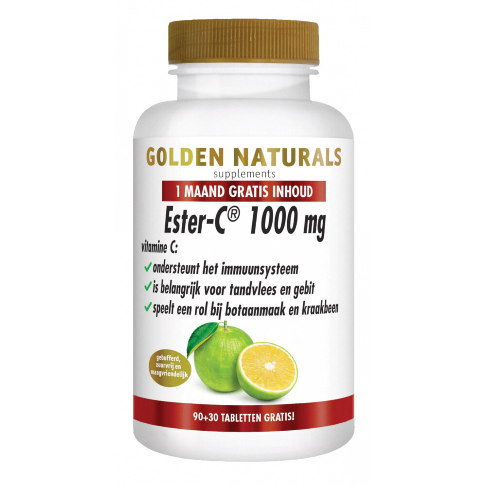 Golden Naturals Ester-C 1000mg Vegan90 + 30 GRATIS tabletten