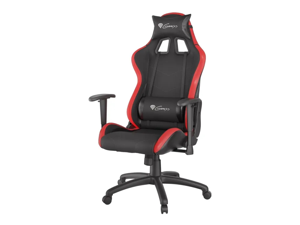 Genesis Trit 500 RGB - Stol - ergonomisk - lænestol - armstøtter - T-formet - vippe - drejeled - tekstil, PU syntetisk læder - sort