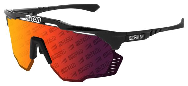Scicon Sports Aeroshade Kunken Monogram Lunettes De Soleil De Performance Sportive (Scnpp Red Multimirror Monogramme/Luminosité Noire)