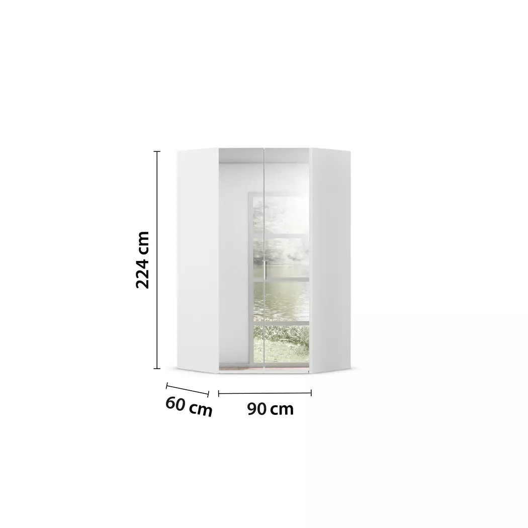 Eckschrank 2-trg. Vareno 126 x 224 cm