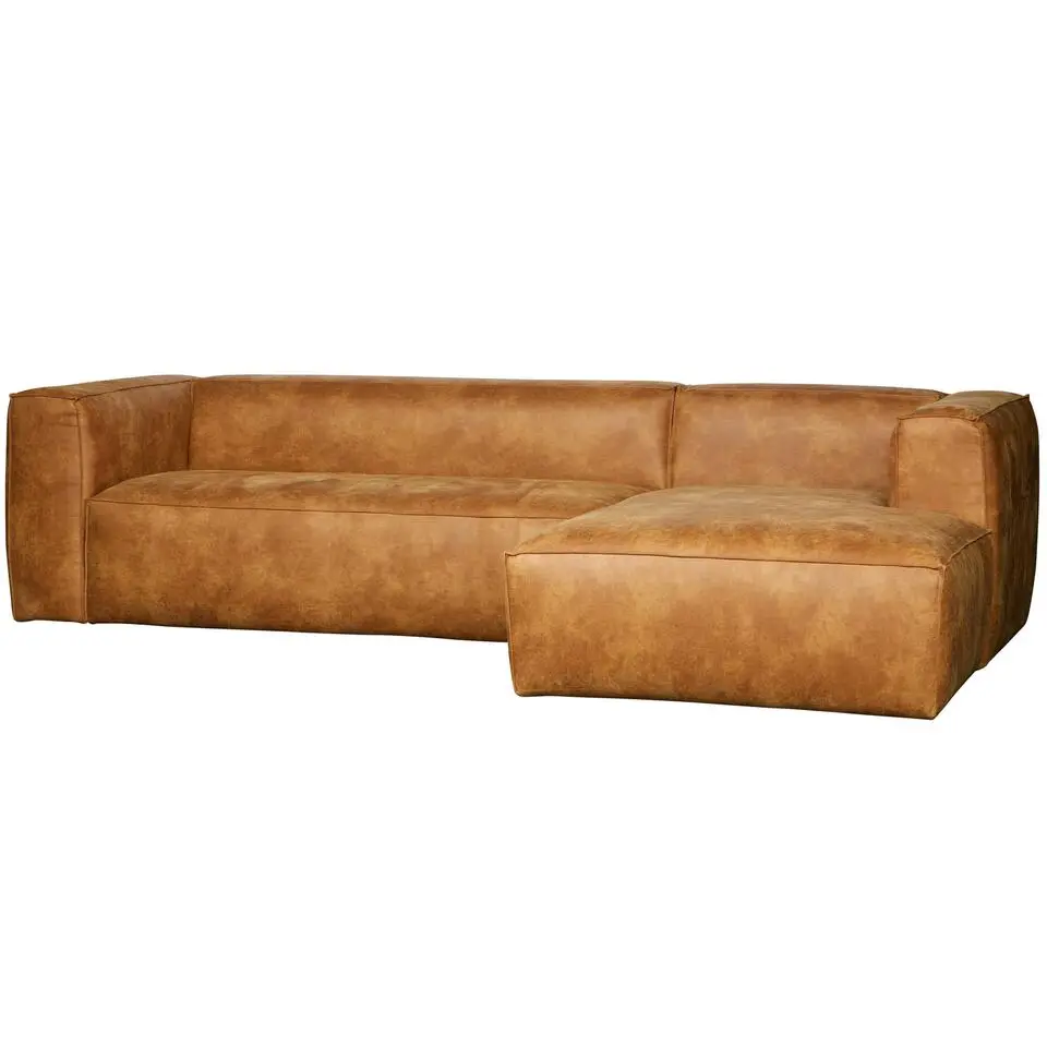 WOOOD Bean Hoekbank Rechts - Ecoleer - Cognac - 73x305x96