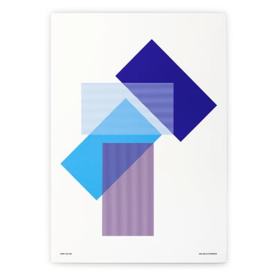 Druck Solids and Strokes, Blau