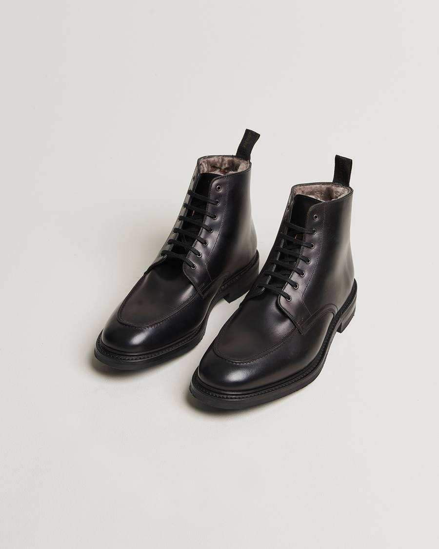 Loake 1880 Gisbourne Shearling Leather Boot Black