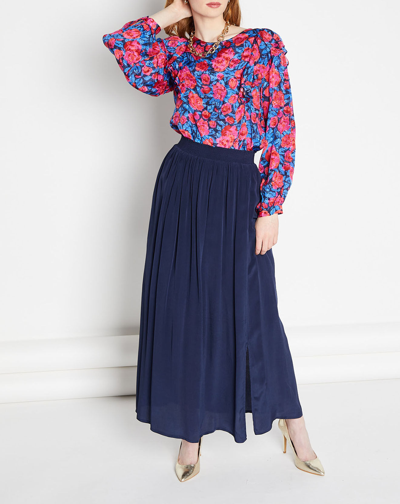 La Petite Etoile Blouse satinée Lexa rose/bleu