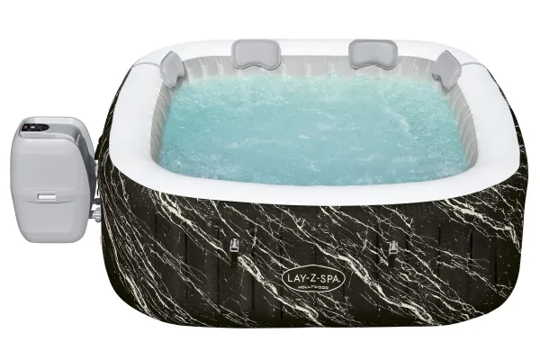 Bestway Lay-Z-Spa 6001F, 778 L, 6 person(er), Firkant, Boble/Jet massage, ABS, Polyethylenterephthalatfolie (PET), Polyvinylchlorid (PVC), Sort, Hvid
