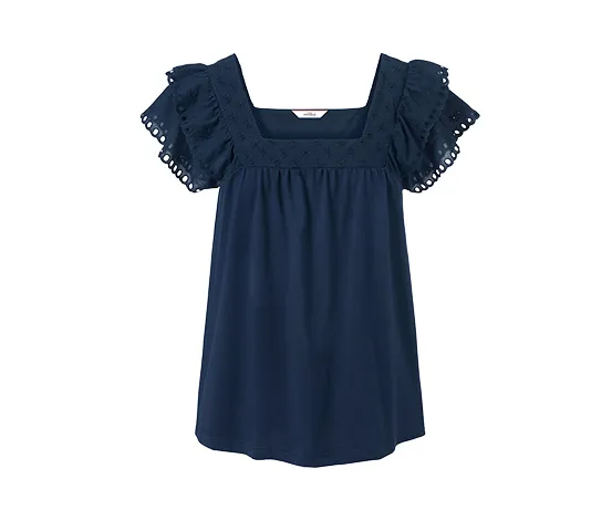 Shirt mit Stickerei, dunkelblau