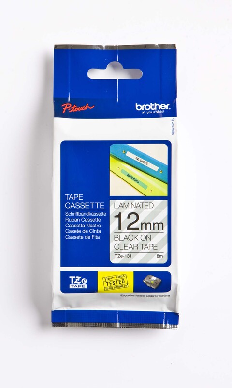 Brother P-Touch Band TZe-131, 12 mm, schwarz auf transparent