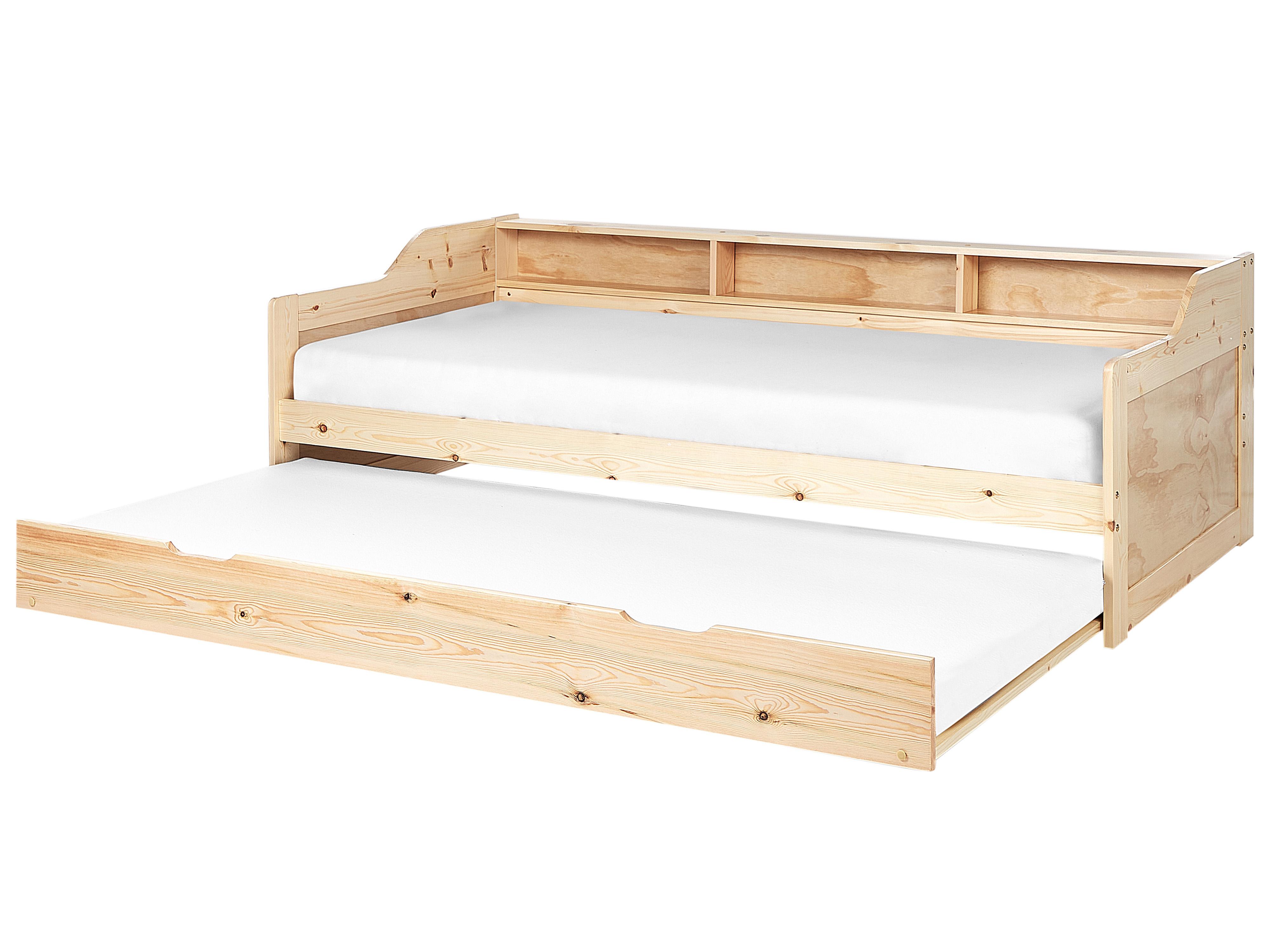 Onderschuifbed Dennenhout EDERN 90 x 200 cm Lichtbruin