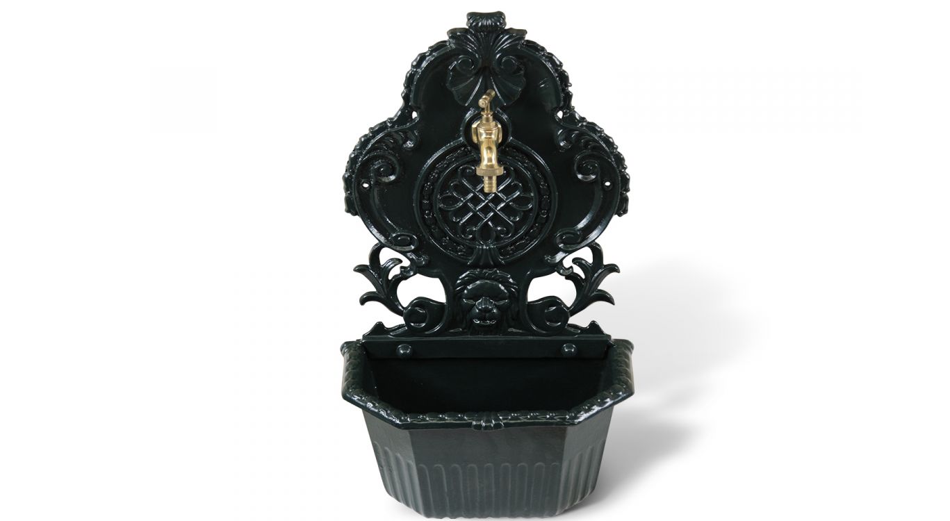 Fontaine de jardin aluminium vert 34.5x18x58.5cm