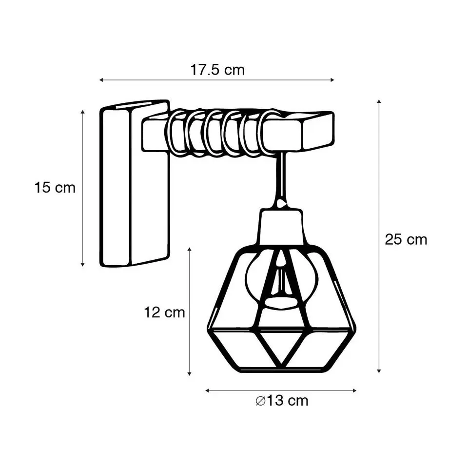 Qazqa wandlampen chon zwart e27