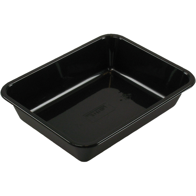 Bak, CPET, 1-vaks, menubak, 228x178x50mm, zwart