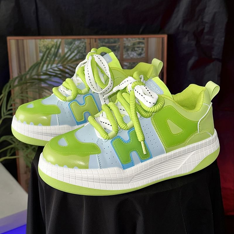 Tanzanite - Color Block veter-platform sneakers