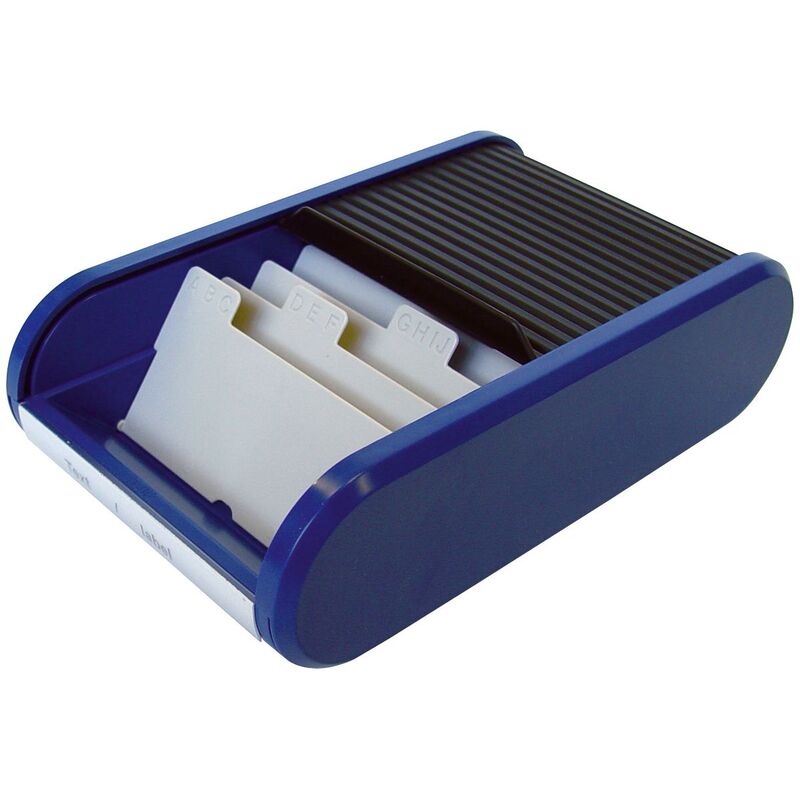 Helit Visitenkartenbox, schwarz/blau