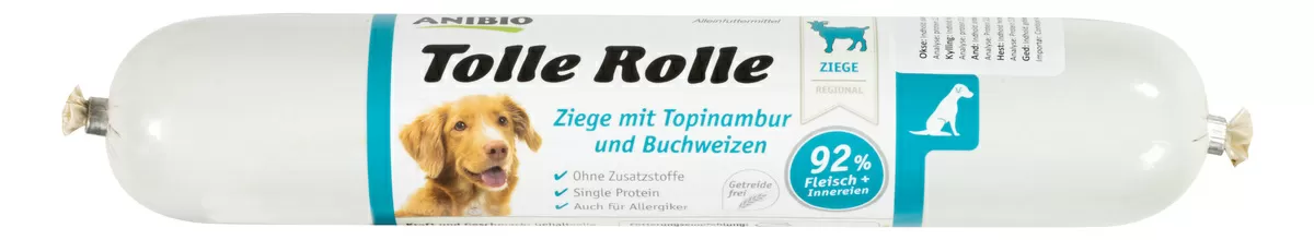 Anibio Tolle Rolle skærepølse m. ged, 91% kød - 400g.