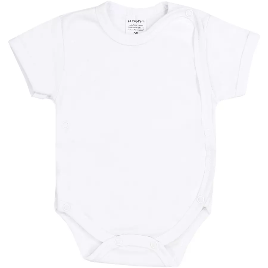 TupTam Baby Jungen Kurzarm Wickelbody 5er Set grauweiß