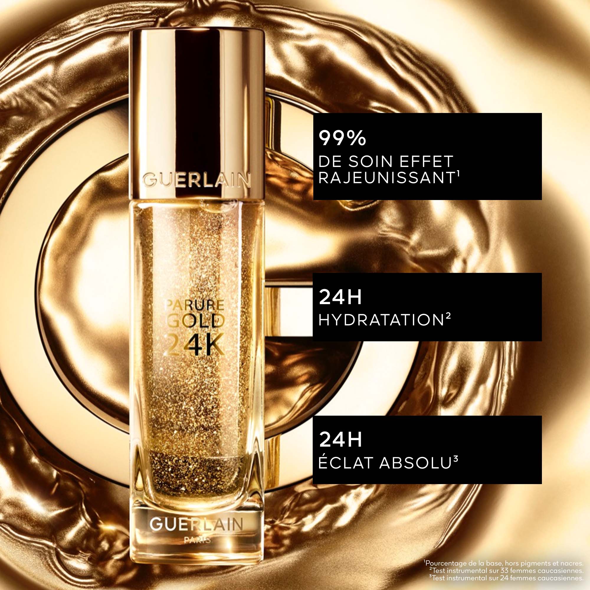 PARURE GOLD 24K Base de Teint Perfectrice Concentré d'Éclat - Hydratation 24H |