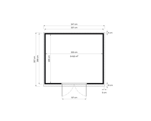 Konsta Baltrum 2 tuinhuis met vloer, 337 x 306 cm, naturel