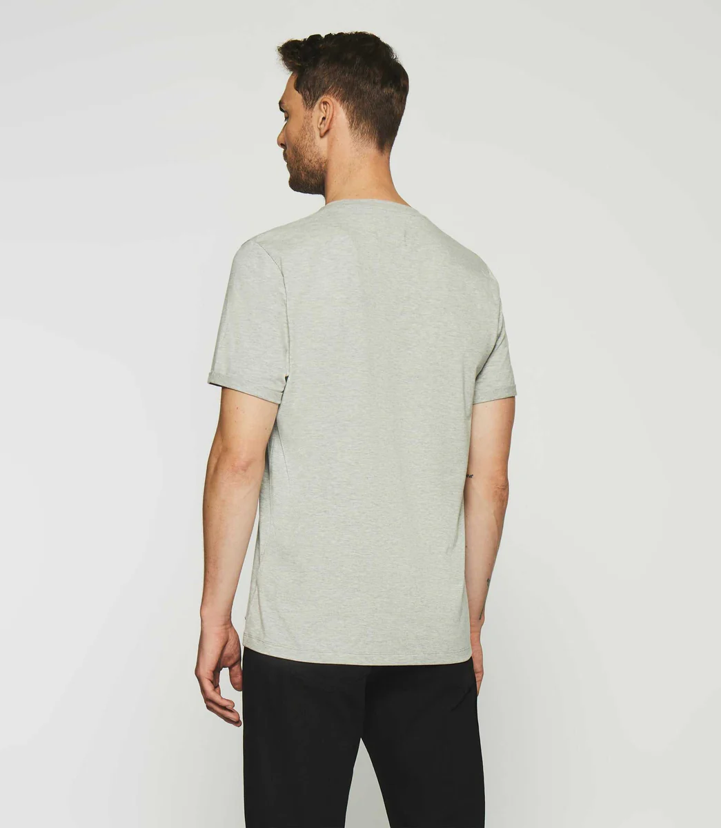 T-shirt uni à manches courtes gris chiné GINO