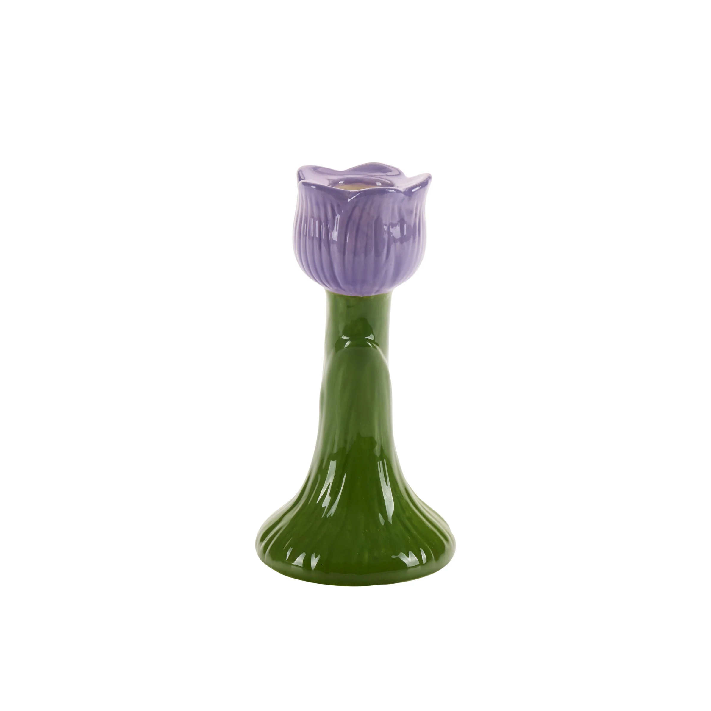 Bahne Interior  Blomst lysestage , lilla - H14 cm.