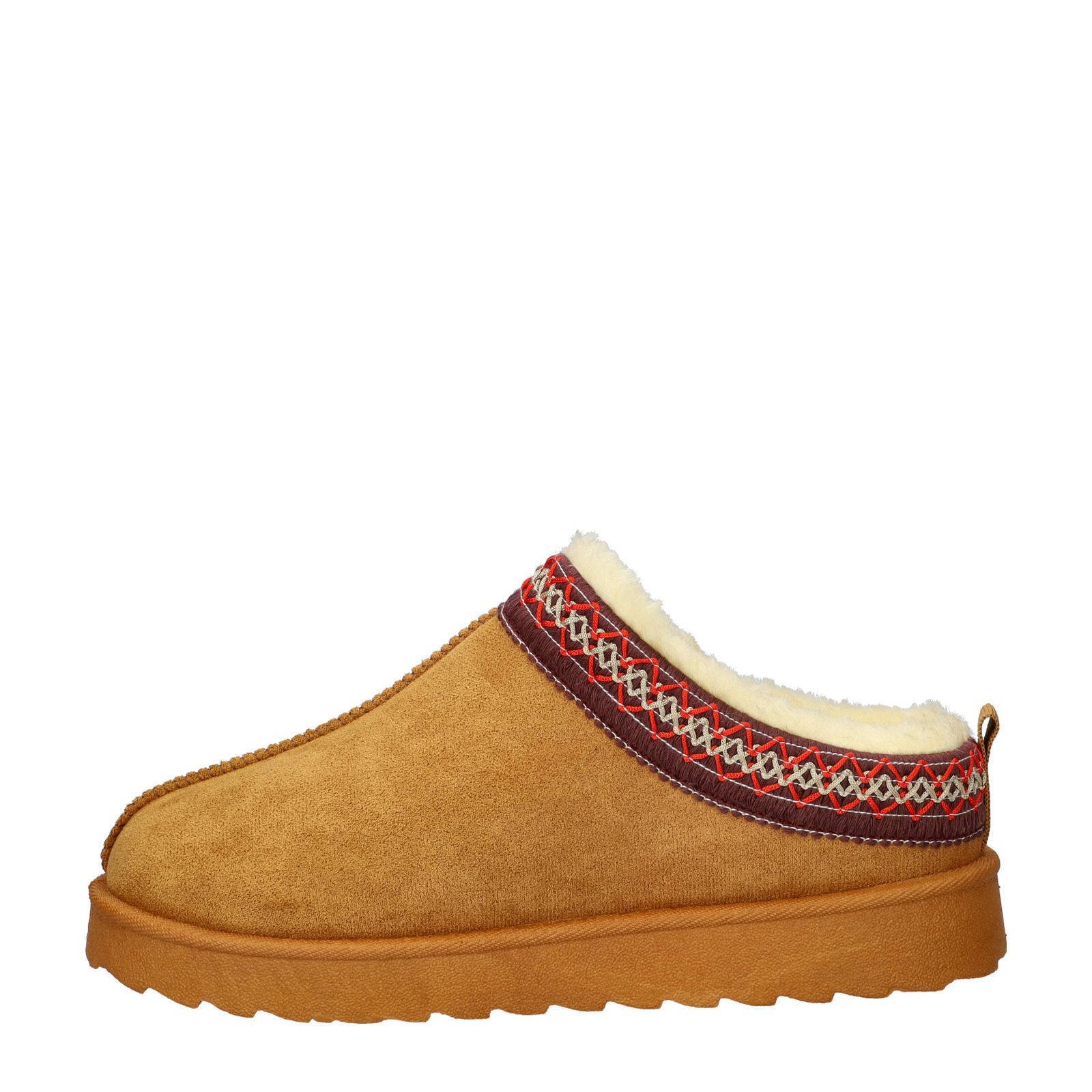 Nelson Home suède pantoffels cognac