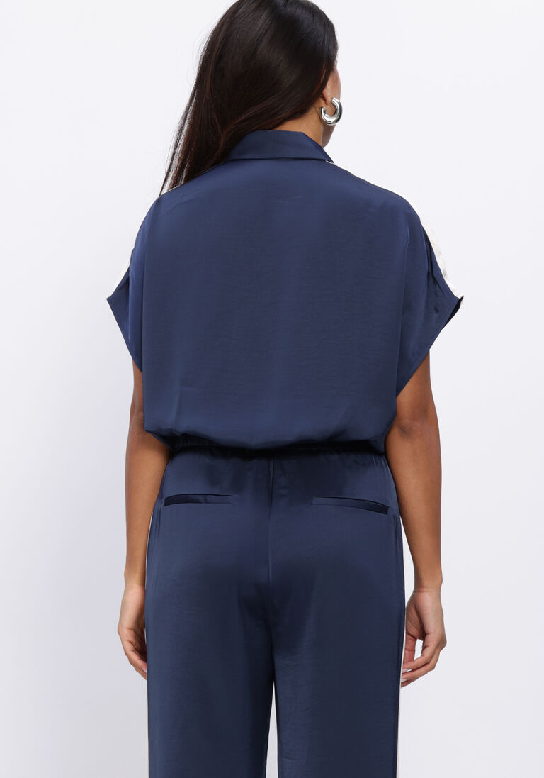 blauwe dante6 blouses siren tie knot shirt