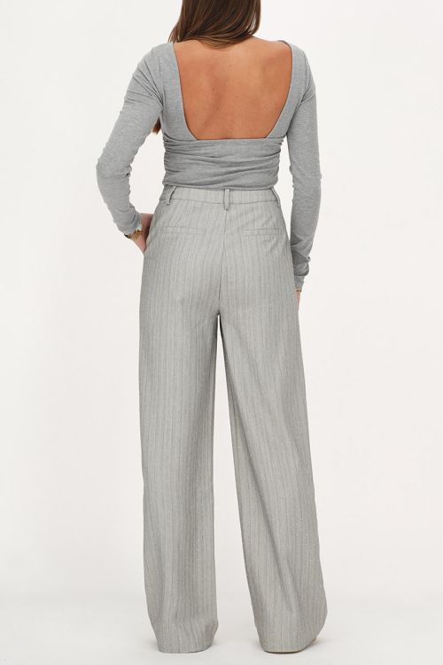 Grijze pantalon met strepen & studs