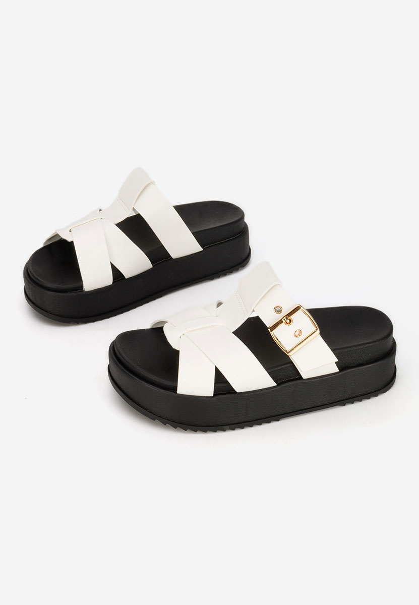 Mules à plateforme blancs Inaria