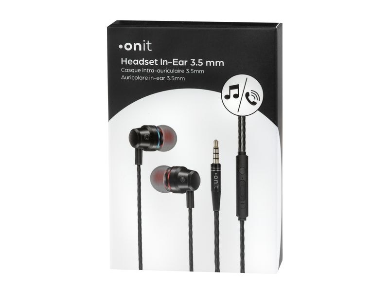 onit In-Ear-Kopfhörer 3.5 mm Klinke Schwarz Klassischer Kopfhörer für den Lifestyle-Einsatz