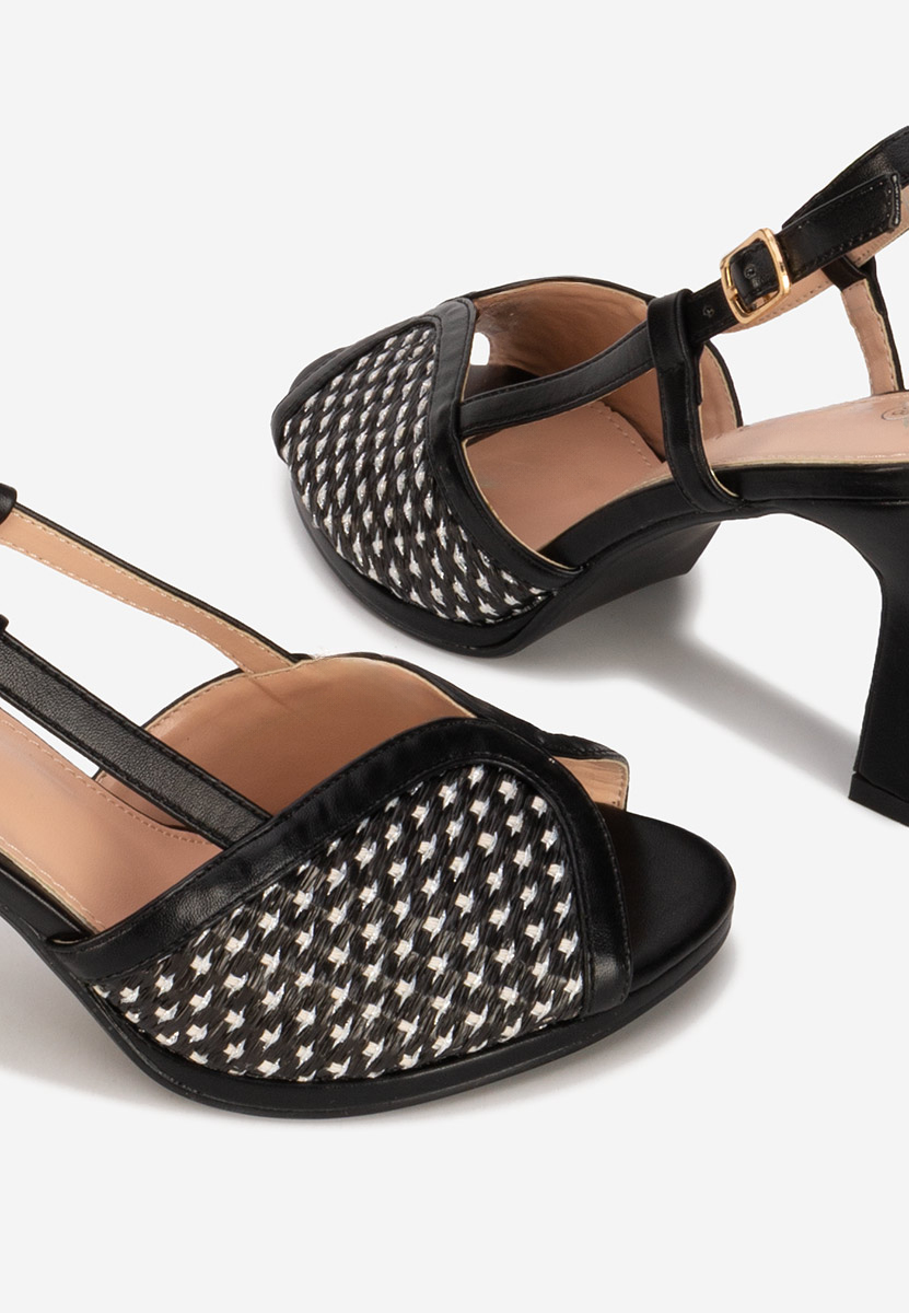 Sandales à talon noires Wave