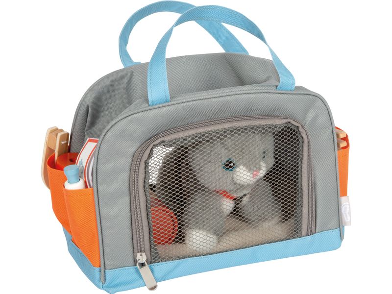 small foot Katze mit Tasche und Pflege-Set Plüschkatze mit Transporttasche und Pflegezubehör