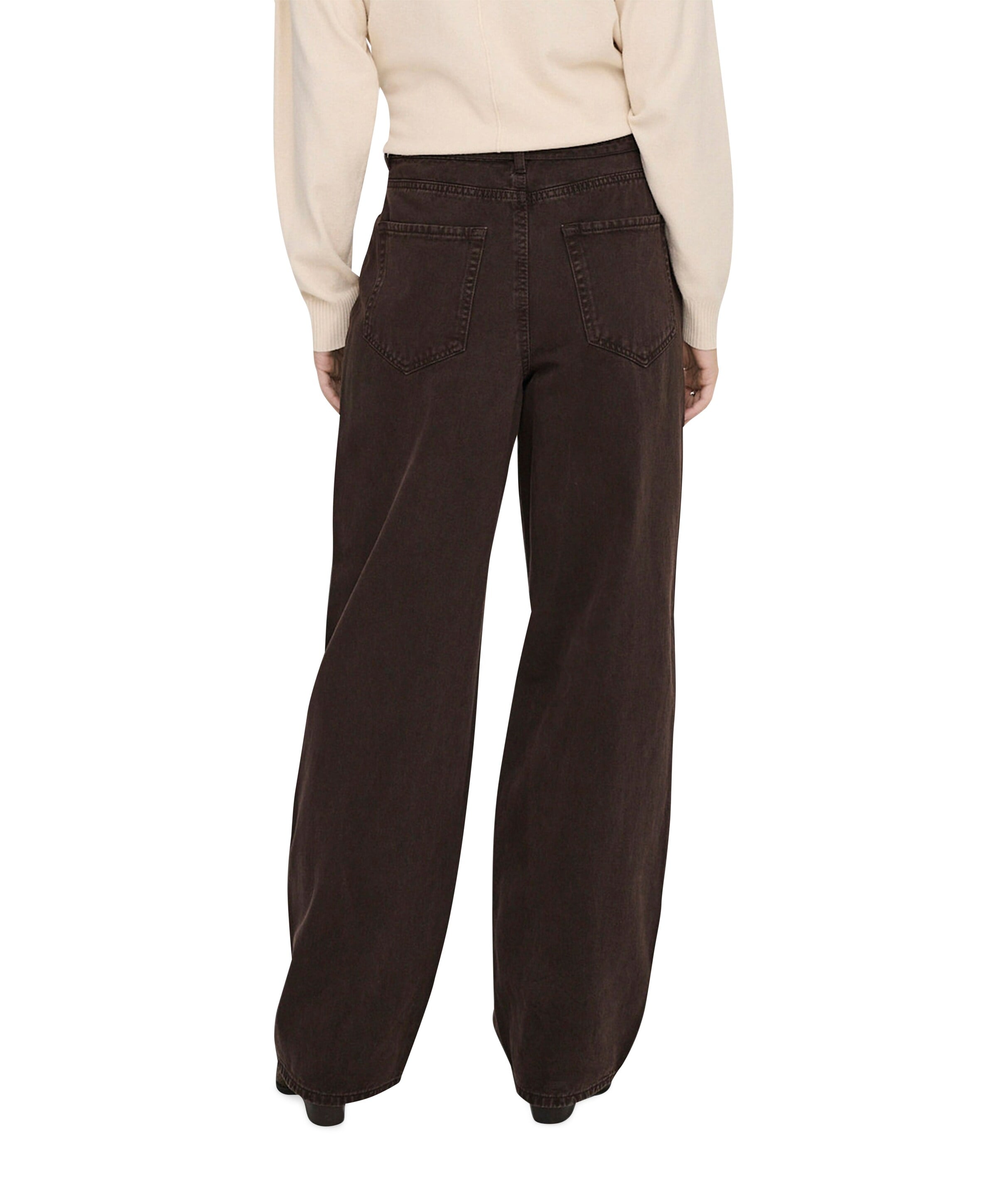 Only ONLGIANNA MW STRAIGHT DNM BROWN DNM dames jeans bruin