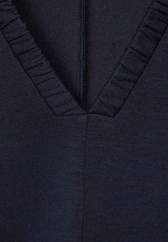 Shirtkleid mit Ziernaht - deep blue