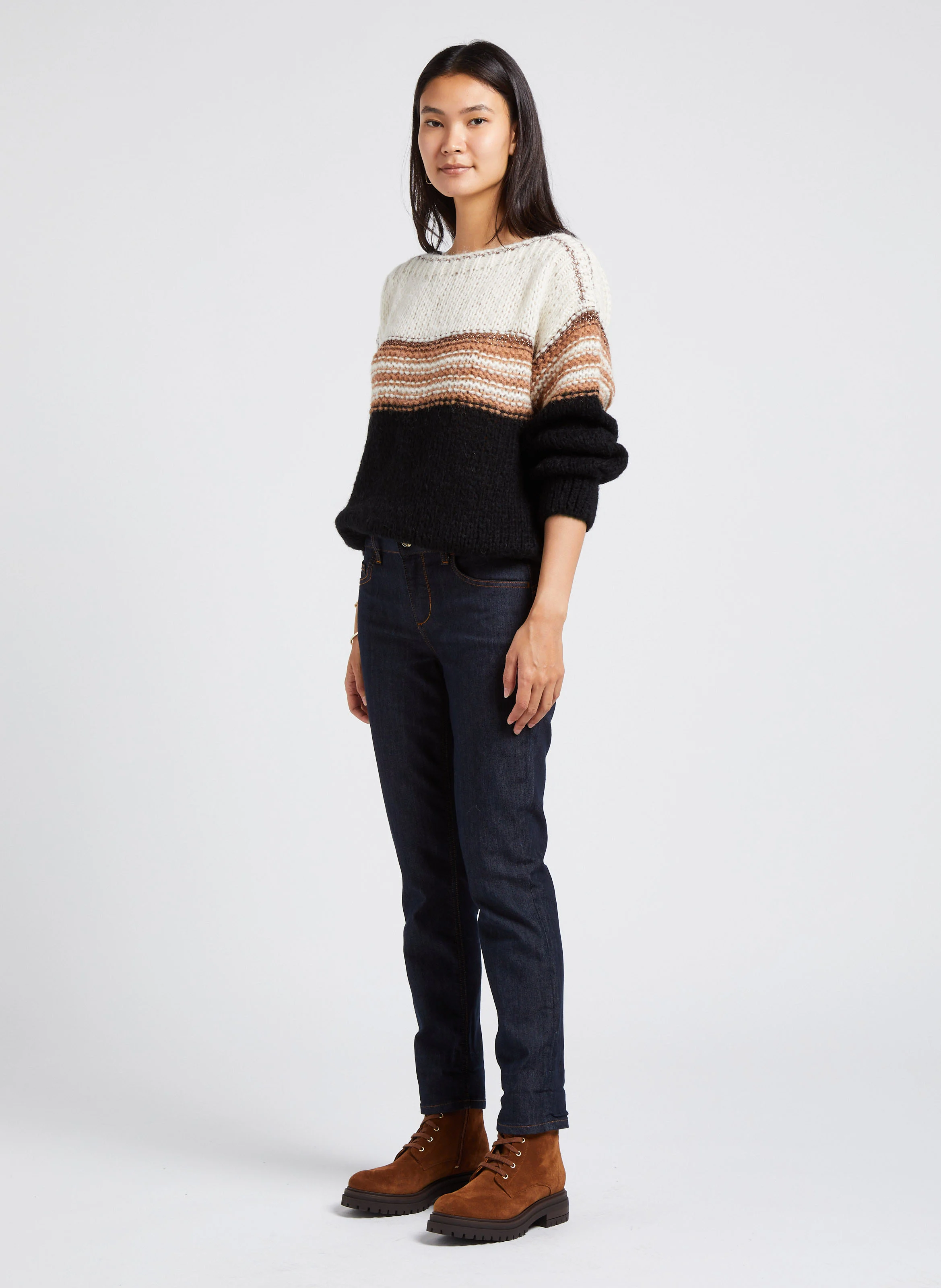 NORA - Bottines à talons en cuir | Marron